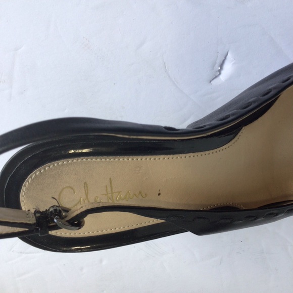 Cole Haan black leather slingbacks.  Size 9 - Picture 8 of 10